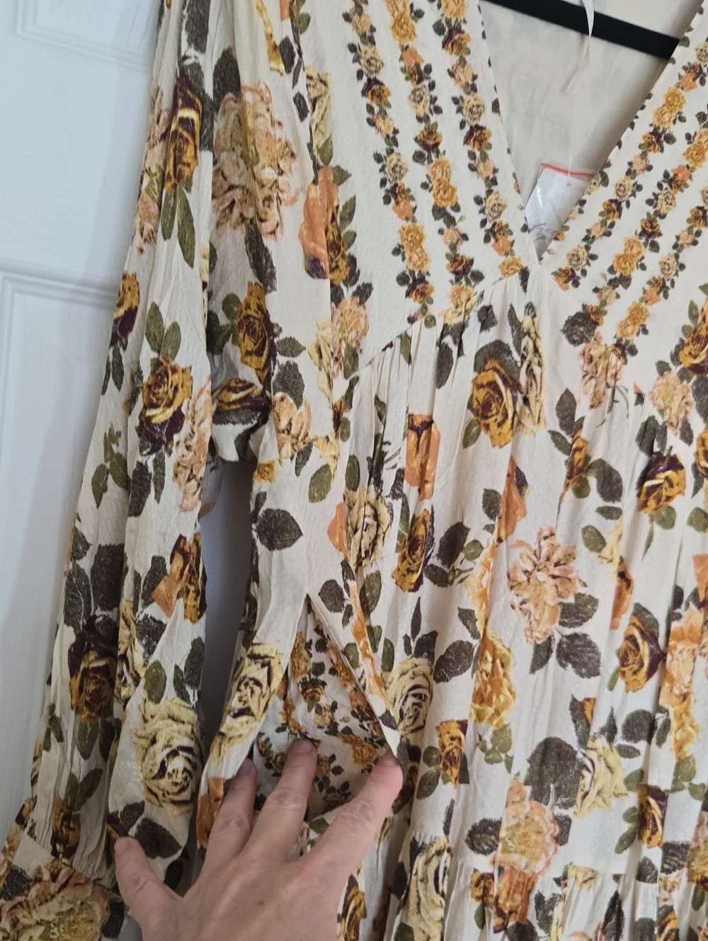 Free People Rows of Roses Maxi Dress Ivory Floral NWT Womens Size S
